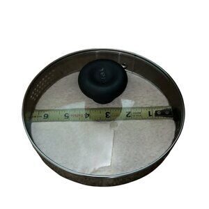 T-Fal 7” Glass Lid W/ Stainless Steel Rim & Steam Vent For Cookware 56c